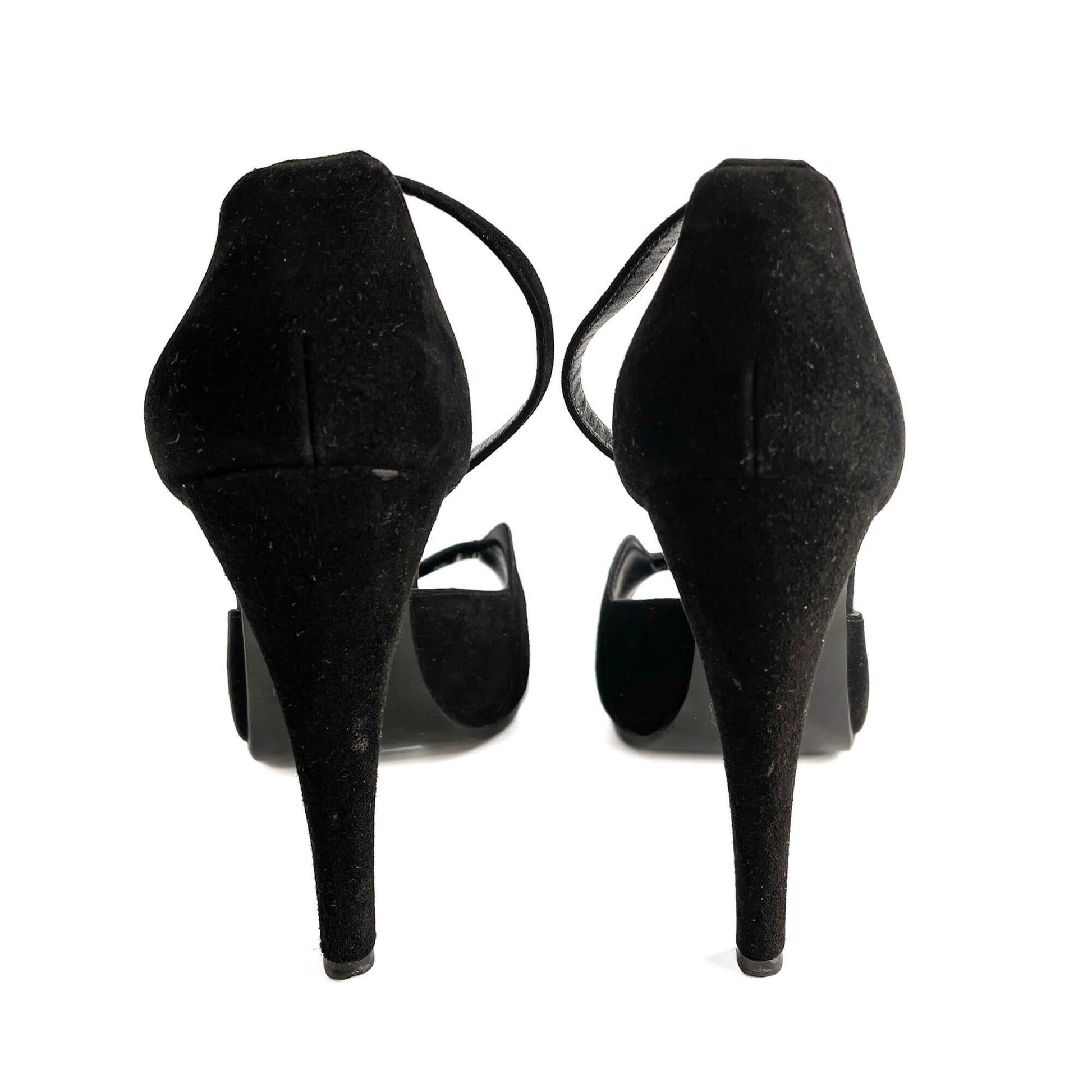 Second hand Hermes Holy 105 Velvet Sandals Black - Tabita Bags