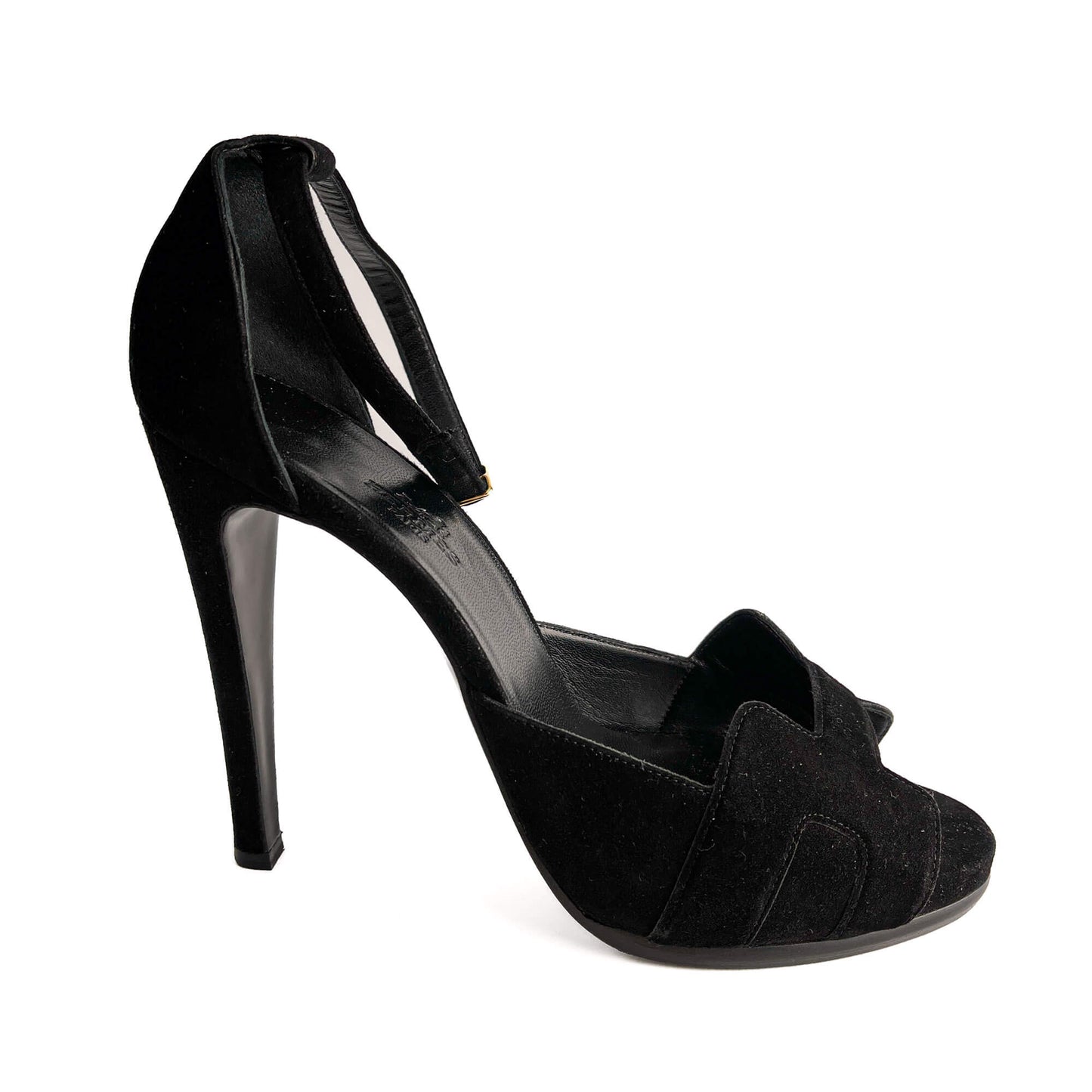 Second hand Hermes Holy 105 Velvet Sandals Black - Tabita Bags