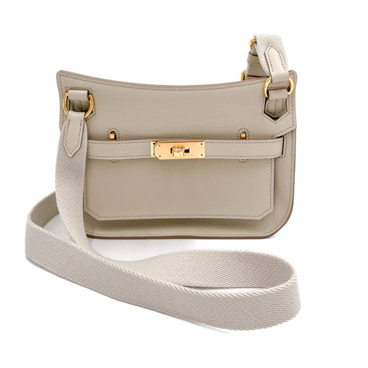 Second hand Hermes Jypsiere Mini Clemence Leather Crossbody White - Tabita Bags