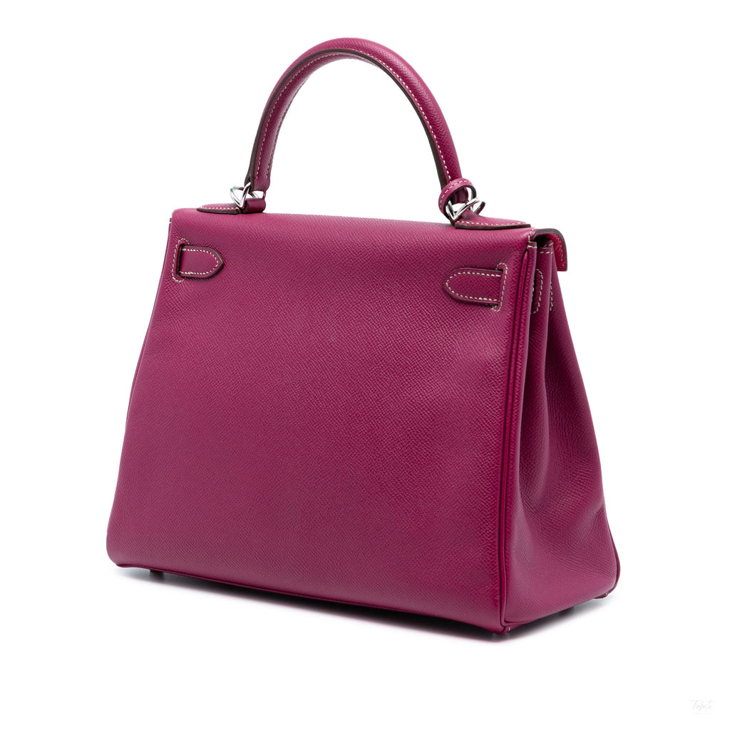 Second hand Hermes Kelly 28 Epsom Leather Retourne Top - handle Handbag Tosca - Tabita Bags