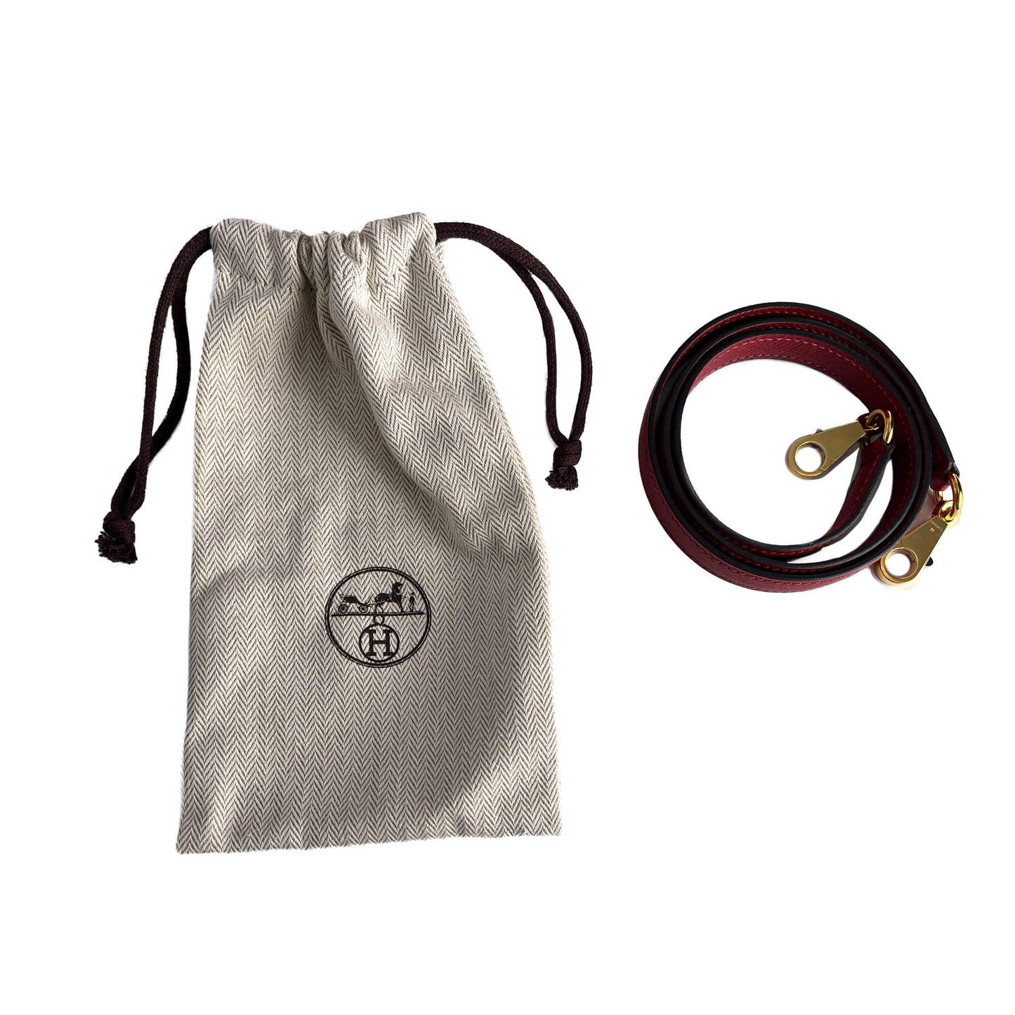 Second hand Hermes Kelly 28 Epsom Leather Sellier Top - handle Handbag Rouge Grenat - Tabita Bags