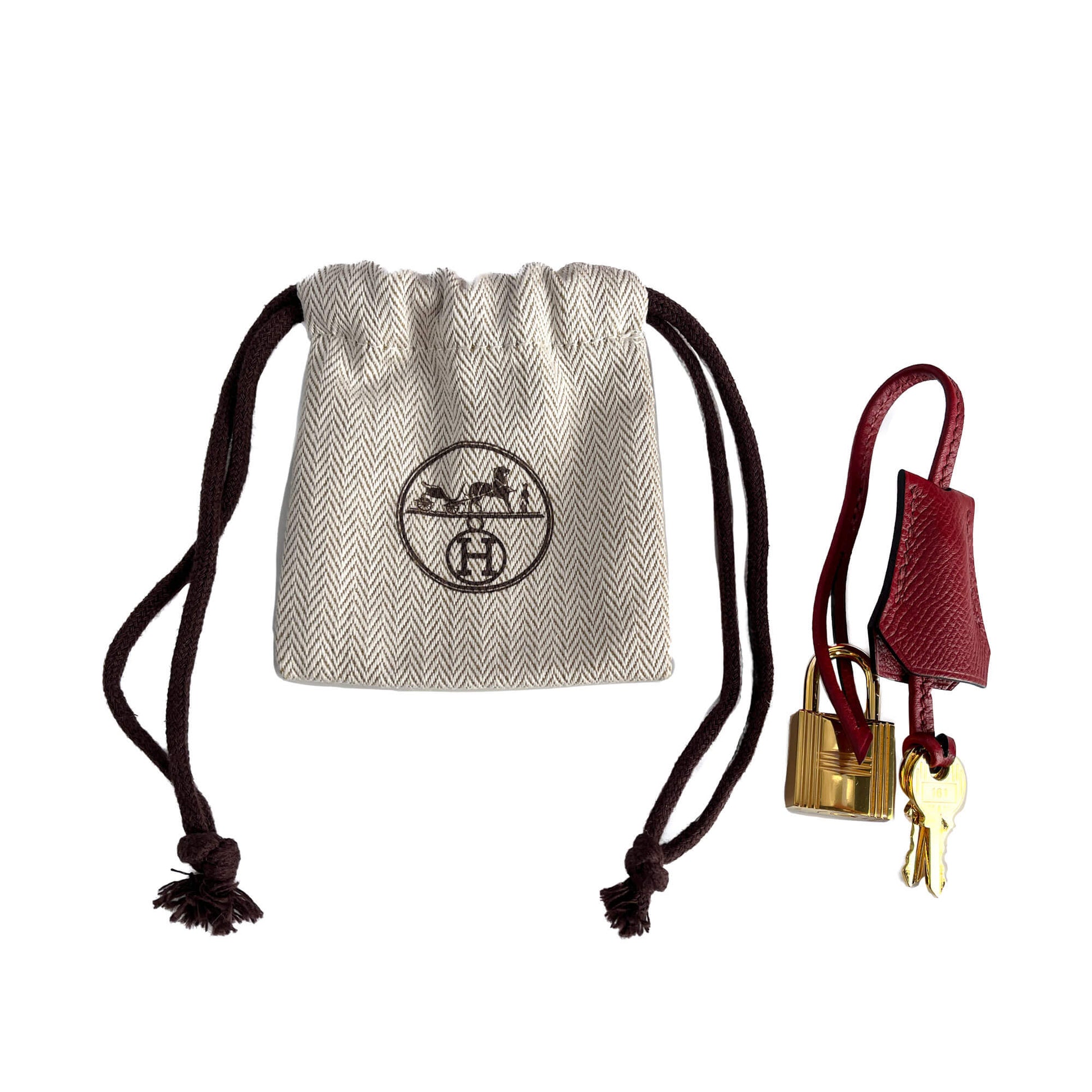 Second hand Hermes Kelly 28 Epsom Leather Sellier Top - handle Handbag Rouge Grenat - Tabita Bags