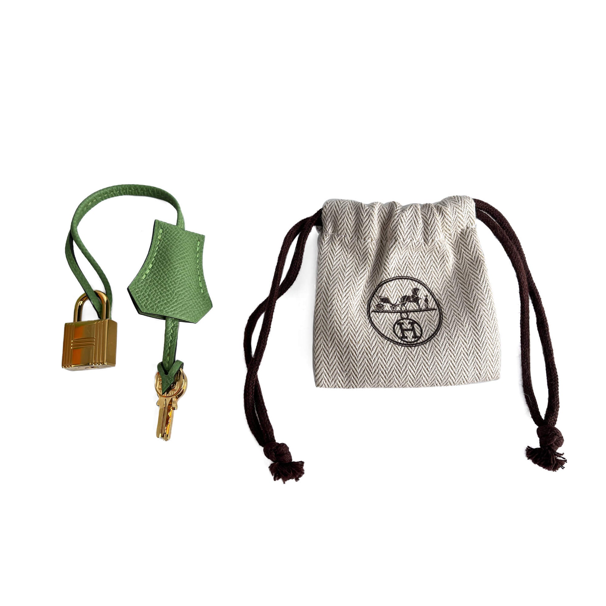 Second hand Hermes Kelly 28 Epsom Leather Sellier Top - Handle Handbag Vert Criquet - Tabita Bags