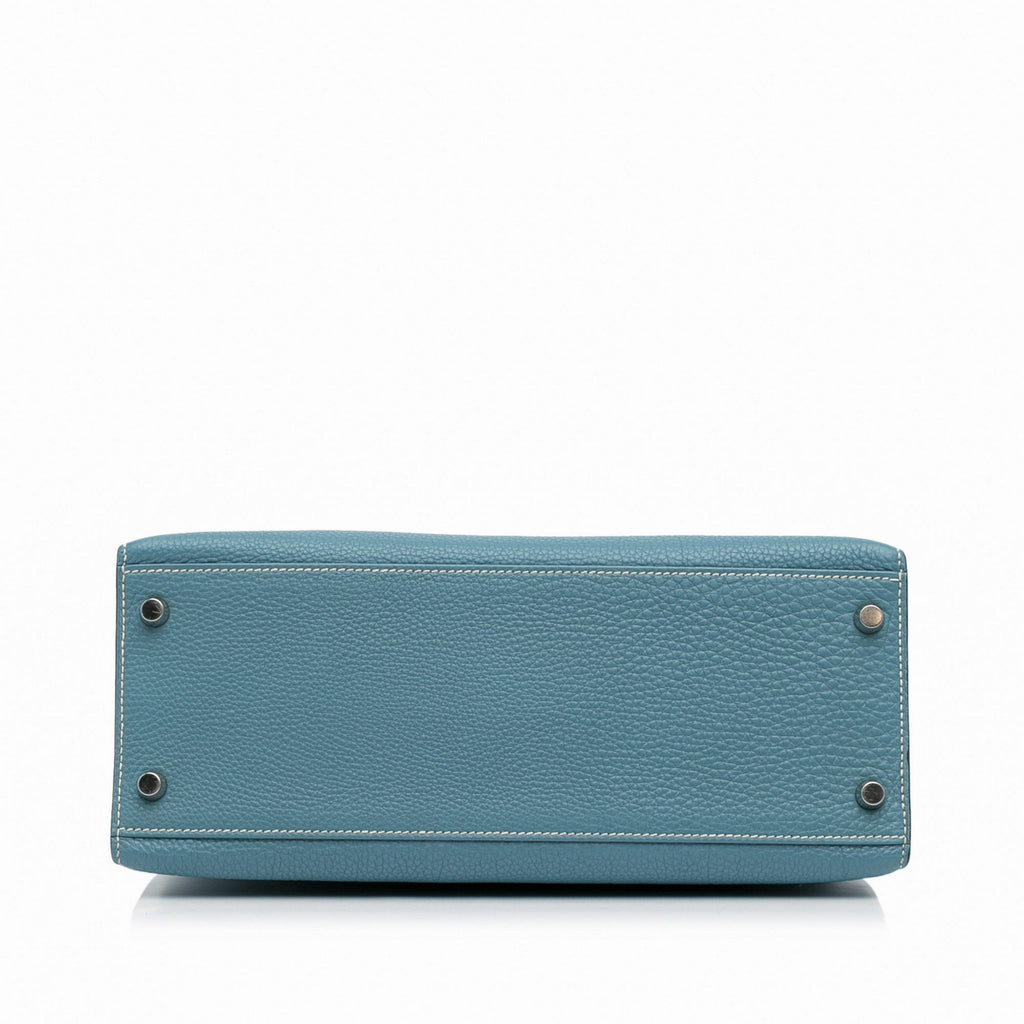 Second hand Hermes Kelly 28 Sellier Epsom Leather 2 - Ways Top - handle Bag Blue Jean - Tabita Bags