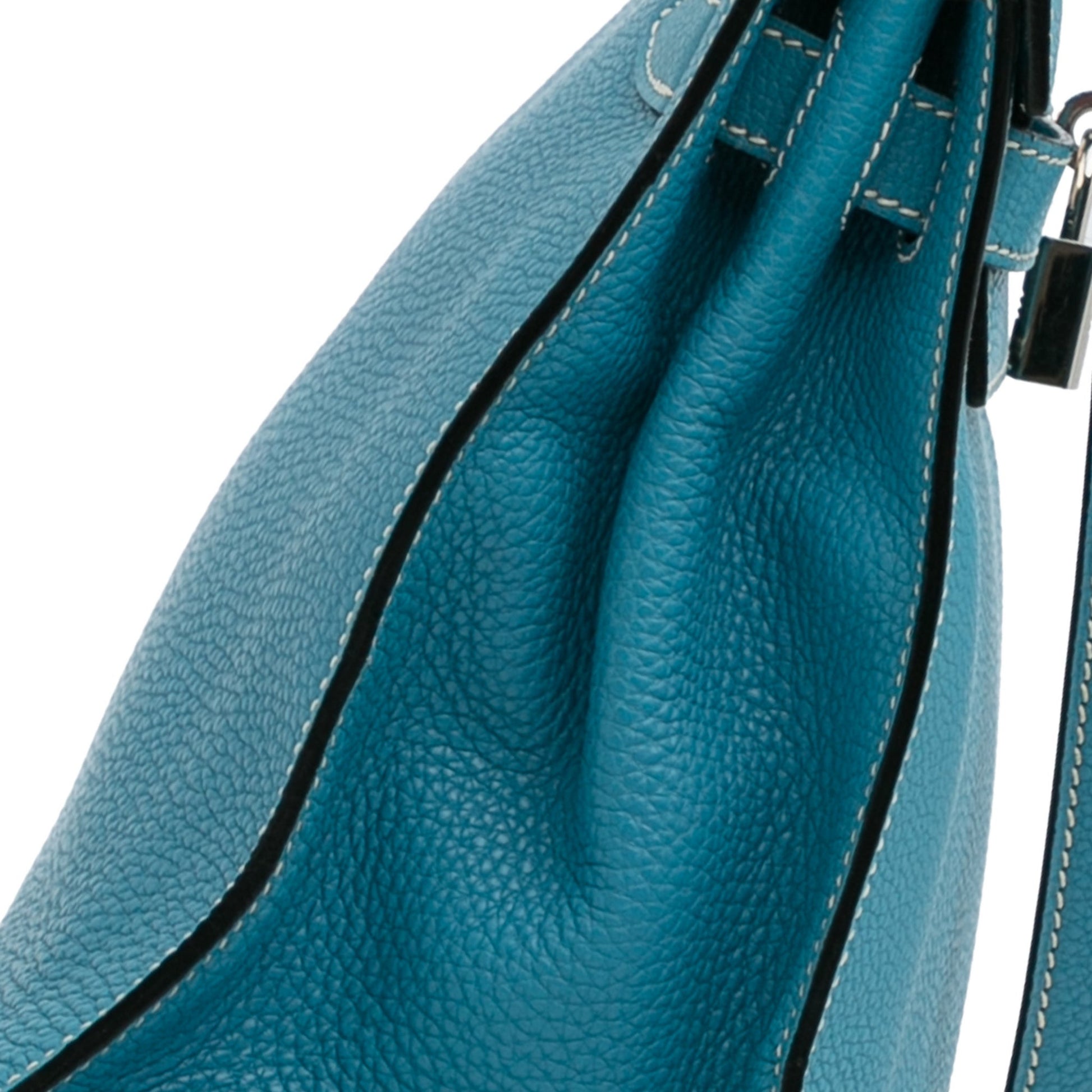 Second hand Hermes Kelly 28 Sellier Epsom Leather 2 - Ways Top - handle Bag Blue Jean - Tabita Bags