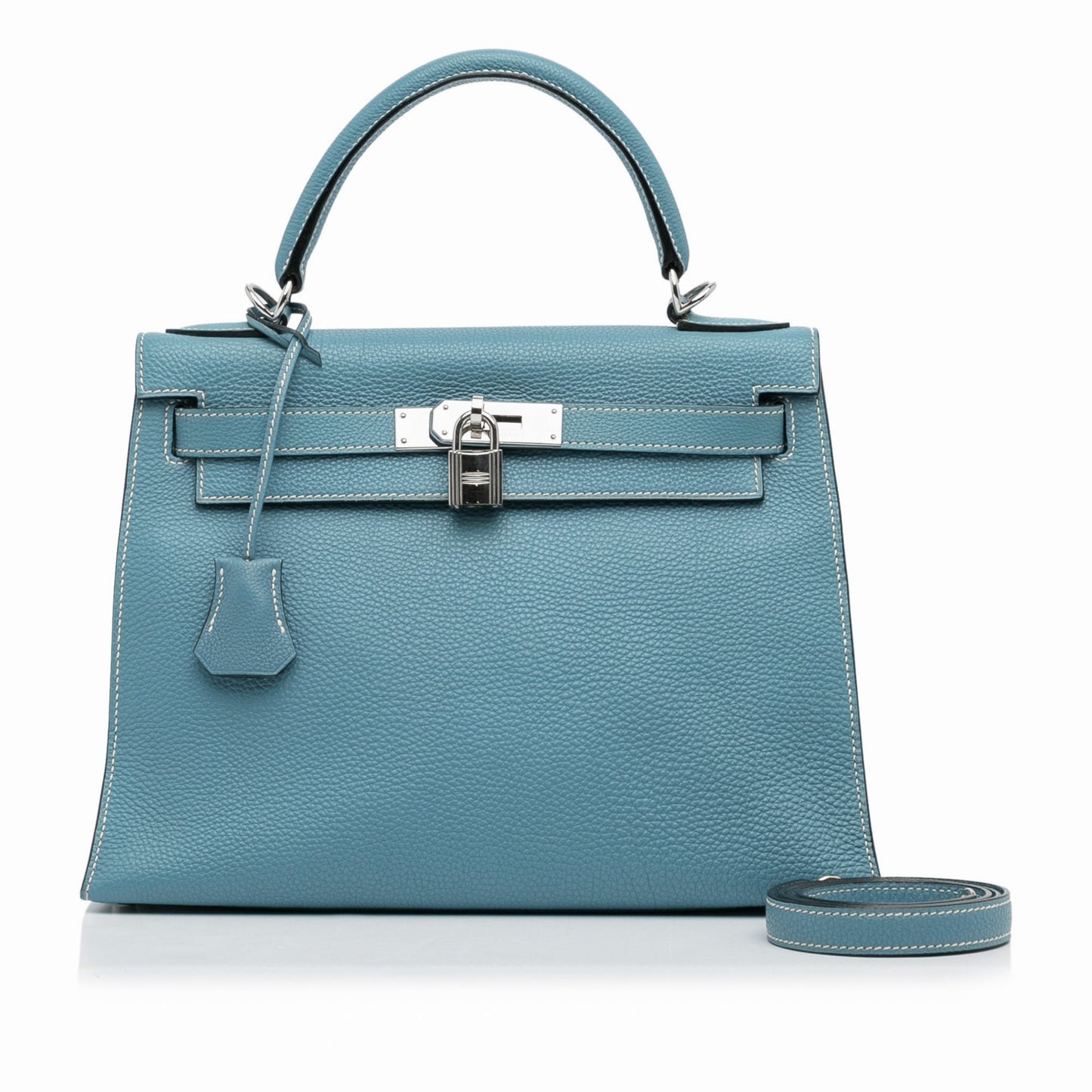 Second hand Hermes Kelly 28 Sellier Epsom Leather 2 - Ways Top - handle Bag Blue Jean - Tabita Bags
