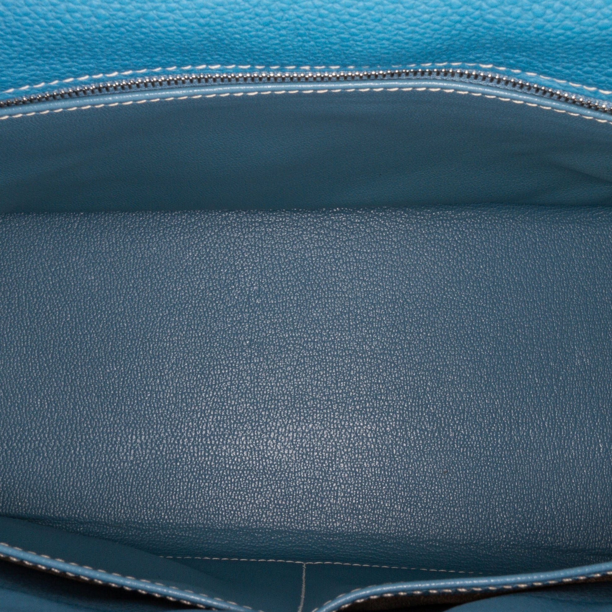 Second hand Hermes Kelly 28 Sellier Epsom Leather 2 - Ways Top - handle Bag Blue Jean - Tabita Bags