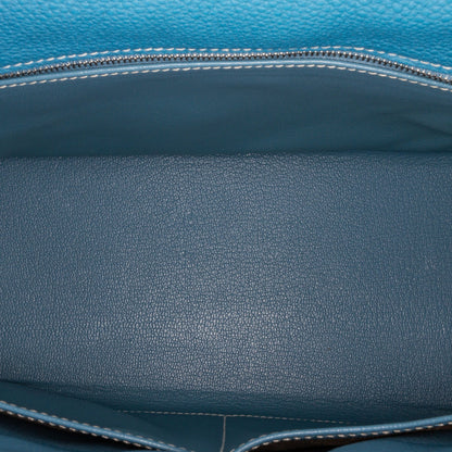 Second hand Hermes Kelly 28 Sellier Epsom Leather 2 - Ways Top - handle Bag Blue Jean - Tabita Bags