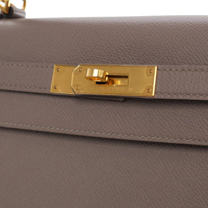 Second hand Hermes Kelly 28 Sellier Epsom Leather 2 - Ways Top - handle Bag Brown - Tabita Bags