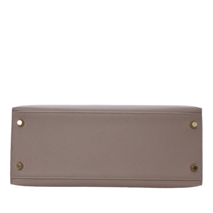 Second hand Hermes Kelly 28 Sellier Epsom Leather 2 - Ways Top - handle Bag Brown - Tabita Bags