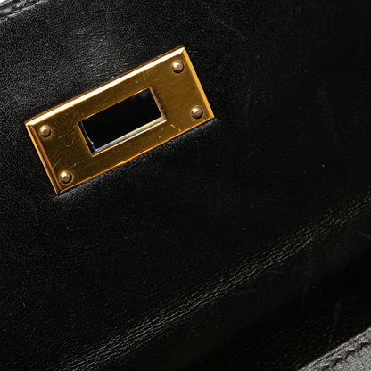 Second hand Hermes Kelly 32 Box Calf Leather Top - Handle Handbag Noir - Tabita Bags