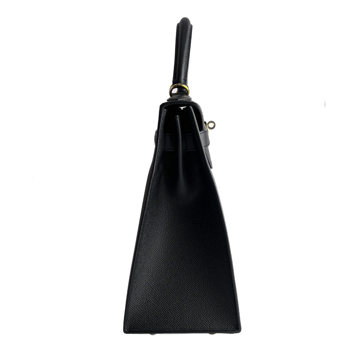 Second hand Hermes Kelly 32 Epsom Leather Sellier Top - handle Handbag Black - Tabita Bags