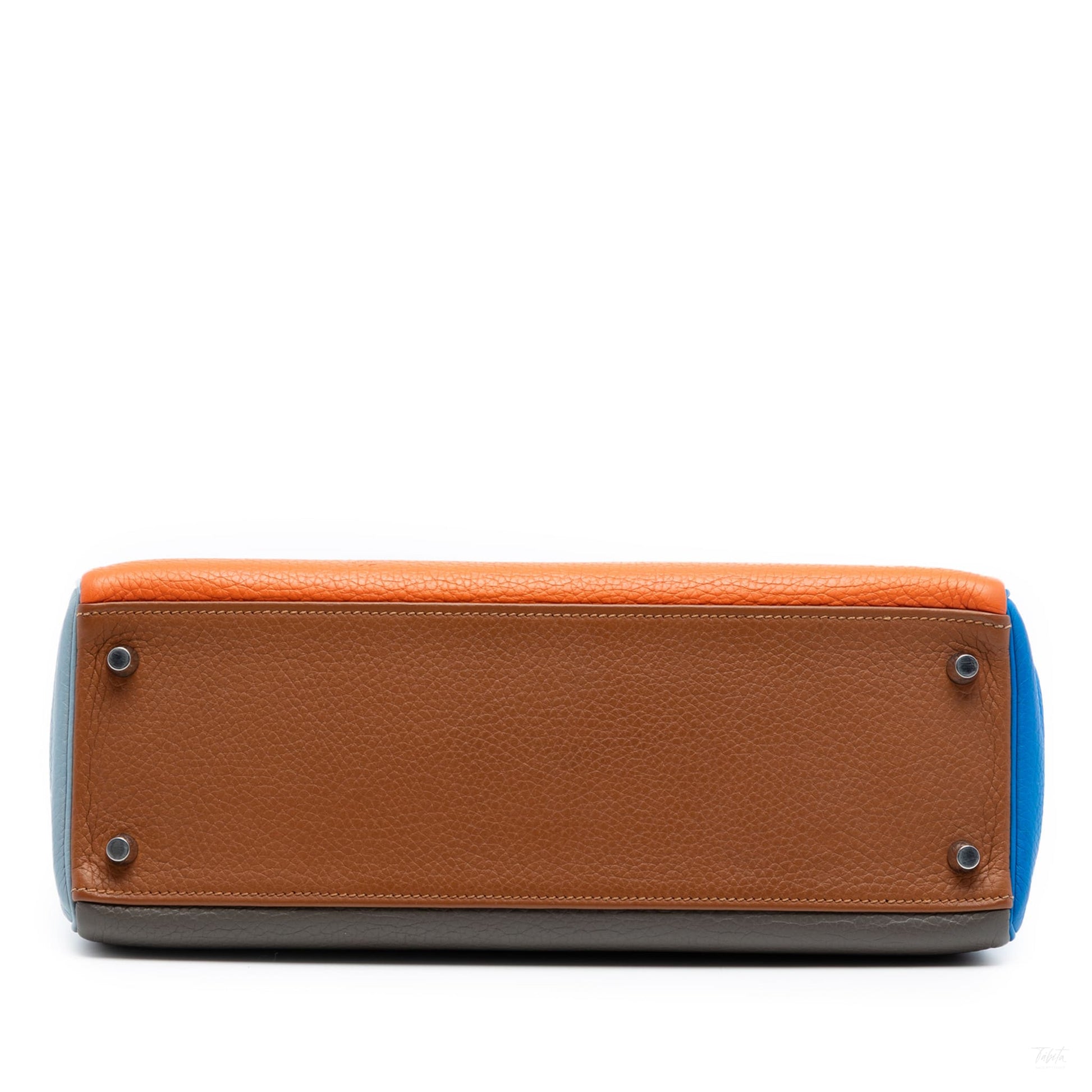 Second hand Hermes Kelly 32 Taurillon Clemence Leather Retourne Top - handle Handbag Multicolor - Tabita Bags