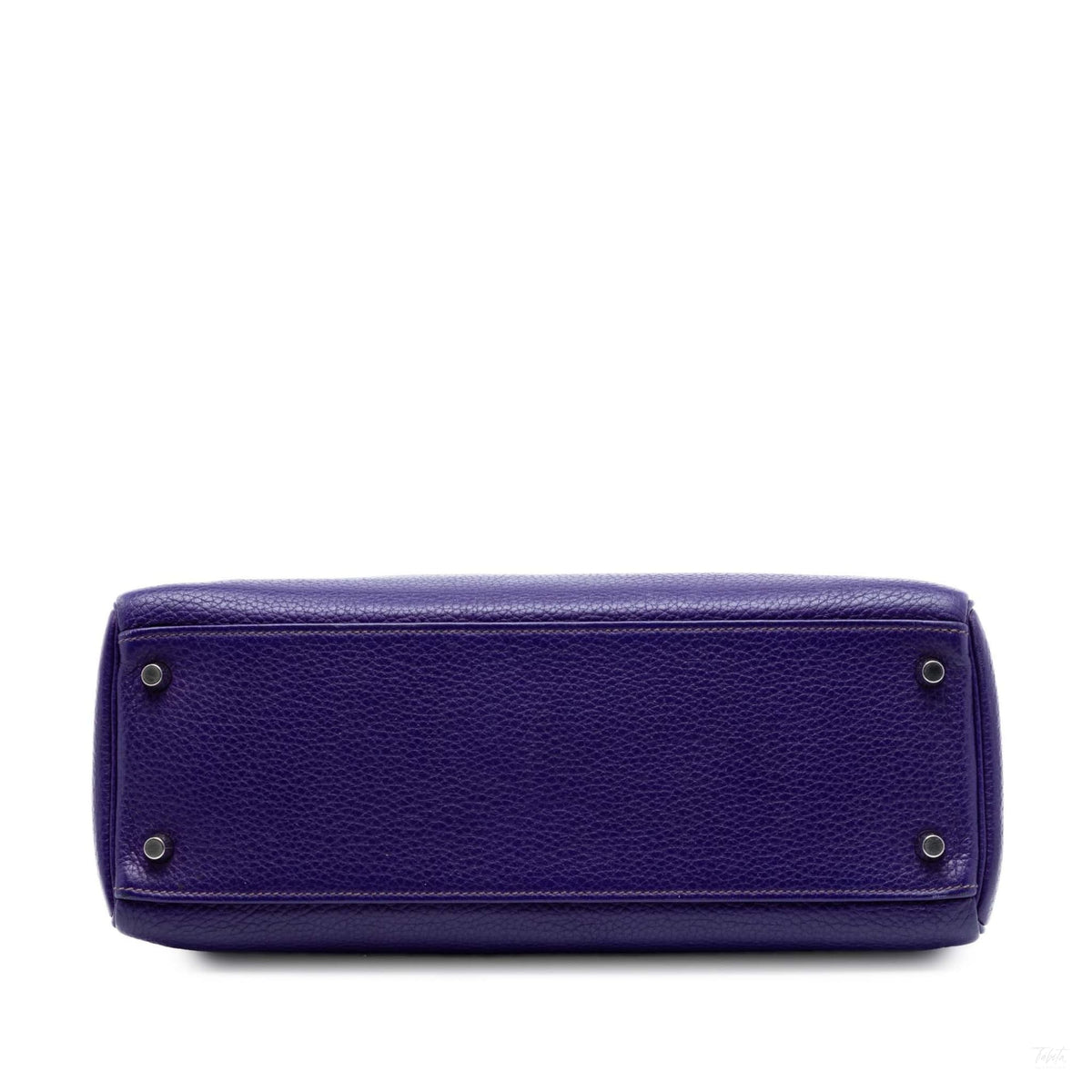 Second hand Hermes Kelly 32 Taurillon Clemence Leather Retourne Top-handle Handbag Purple - Tabita Bags