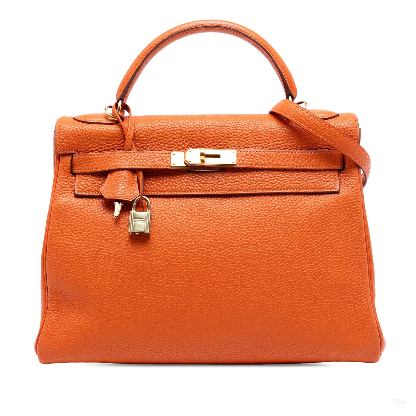 Second hand Hermes Kelly 32 Taurillon Clemence Leather Top - handle Handbag Clemence - Tabita Bags