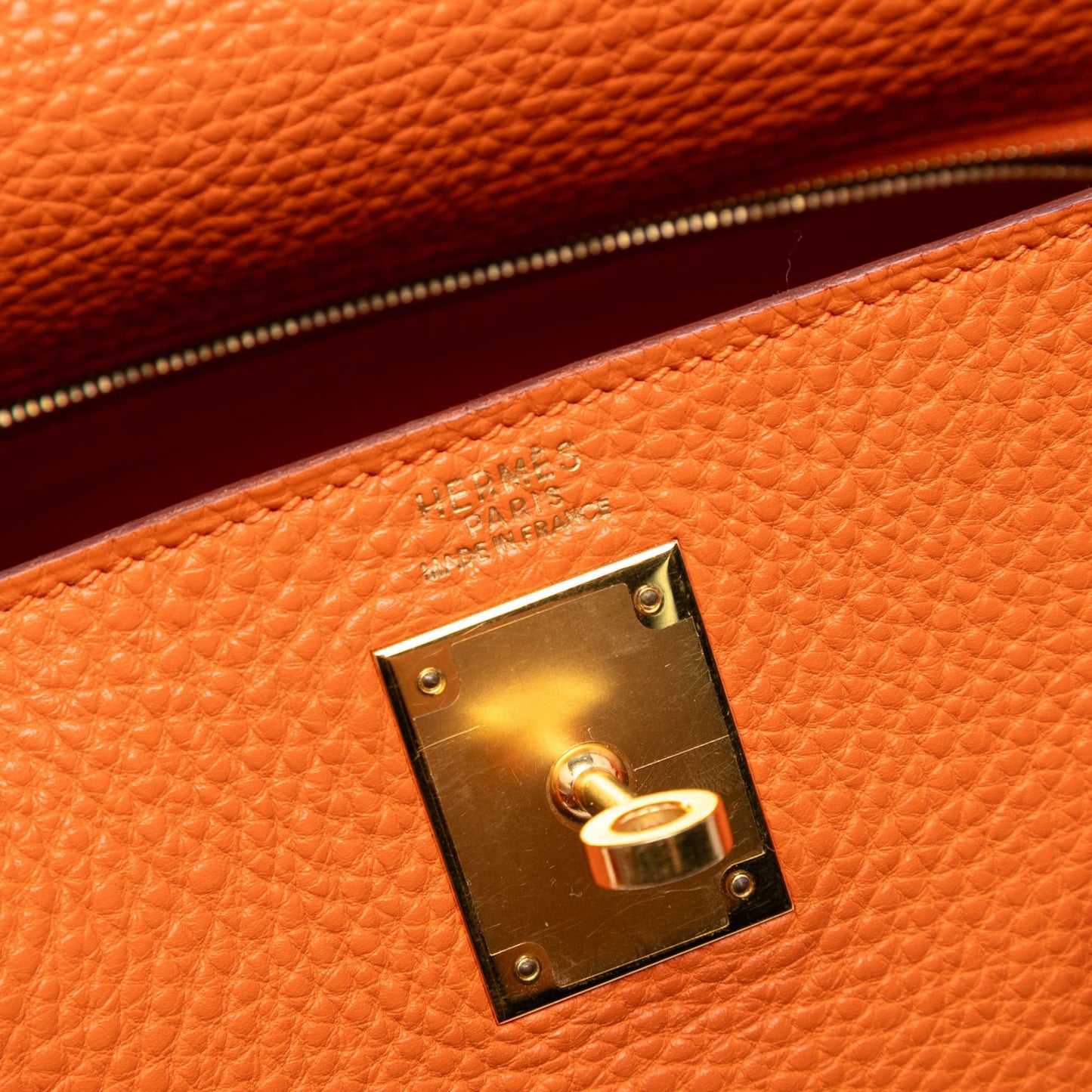 Second hand Hermes Kelly 32 Taurillon Clemence Leather Top - handle Handbag Clemence - Tabita Bags