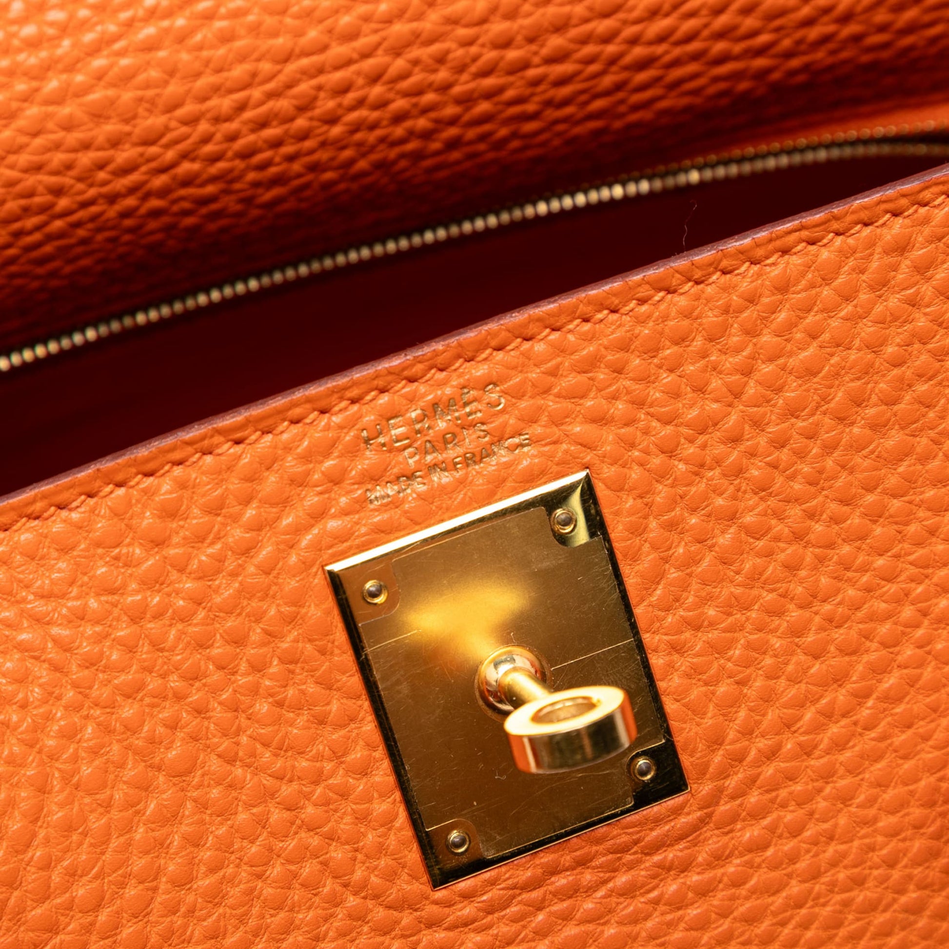 Second hand Hermes Kelly 32 Taurillon Clemence Leather Top - handle Handbag Clemence - Tabita Bags