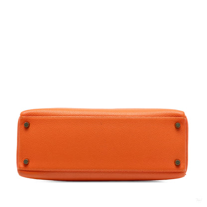 Second hand Hermes Kelly 32 Taurillon Clemence Leather Top - handle Handbag Clemence - Tabita Bags