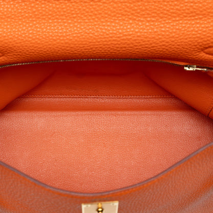 Second hand Hermes Kelly 32 Taurillon Clemence Leather Top - handle Handbag Clemence - Tabita Bags