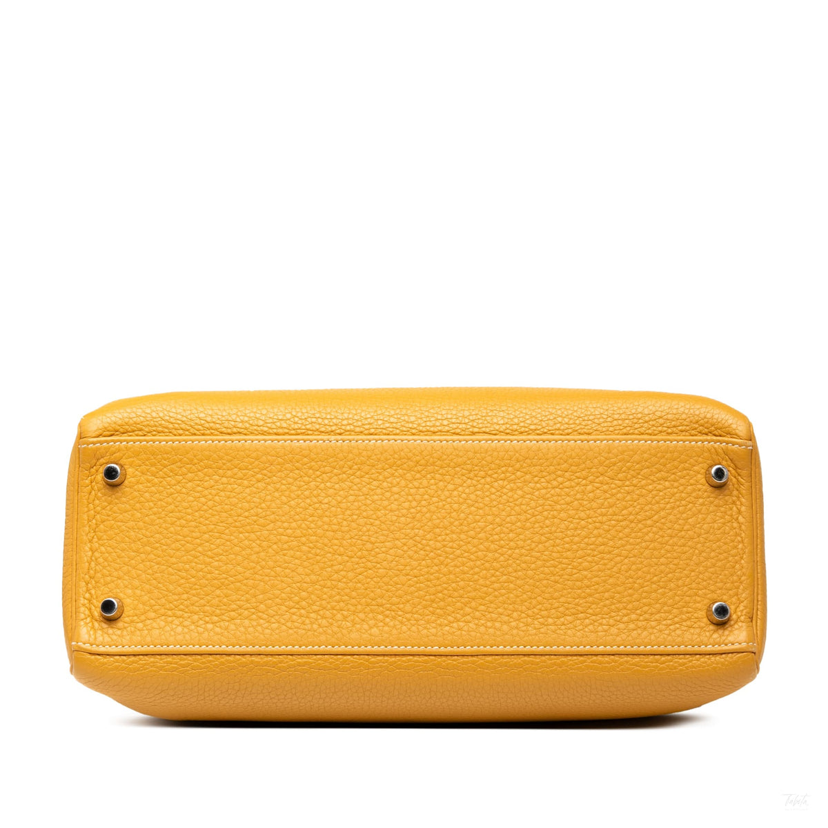 Second hand Hermes Kelly 32 Taurillon Clemence Leather Top - handle Handbag Jaune de Naples - Tabita Bags