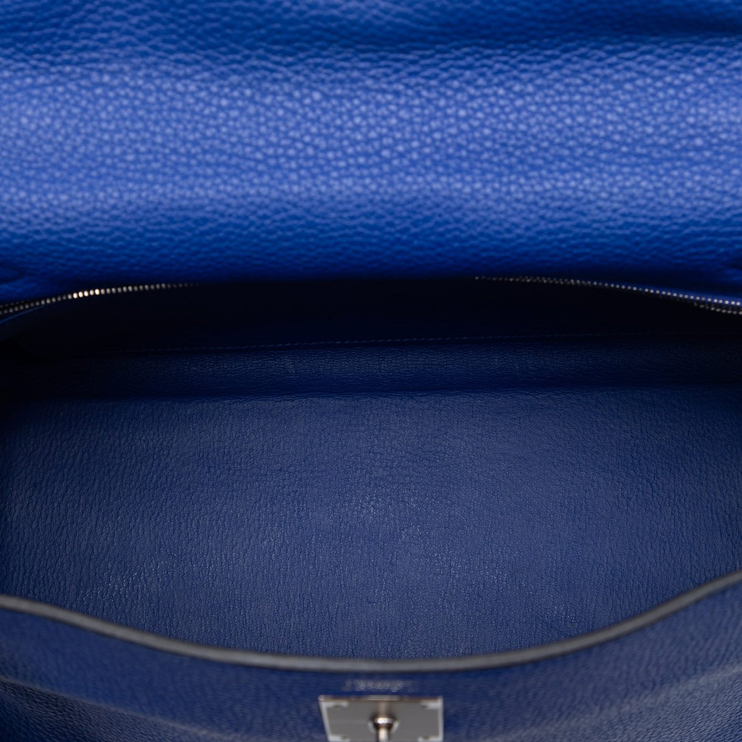 Second hand Hermes Kelly 32 Togo Leather 2 - Ways Top - handle Handbag Bleu Electrique - Tabita Bags