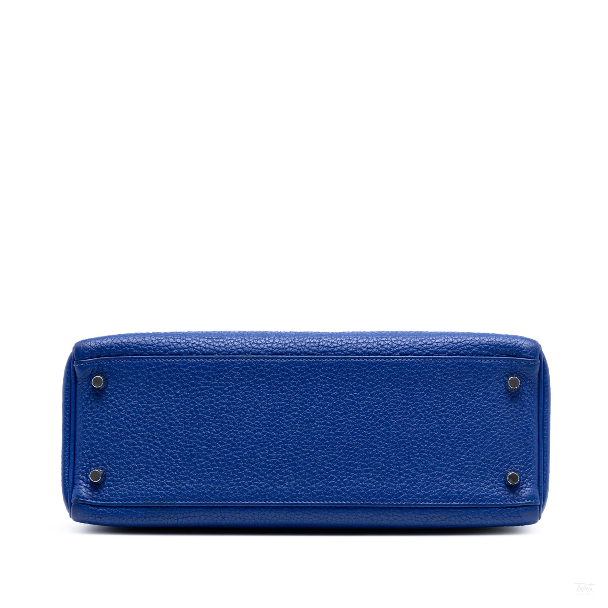Second hand Hermes Kelly 32 Togo Leather 2 - Ways Top - handle Handbag Bleu Electrique - Tabita Bags