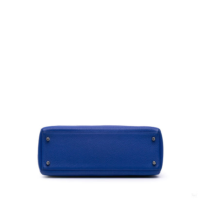 Second hand Hermes Kelly 32 Togo Leather 2 - Ways Top - handle Handbag Blue - Tabita Bags