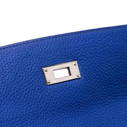 Second hand Hermes Kelly 32 Togo Leather 2 - Ways Top - handle Handbag Blue - Tabita Bags