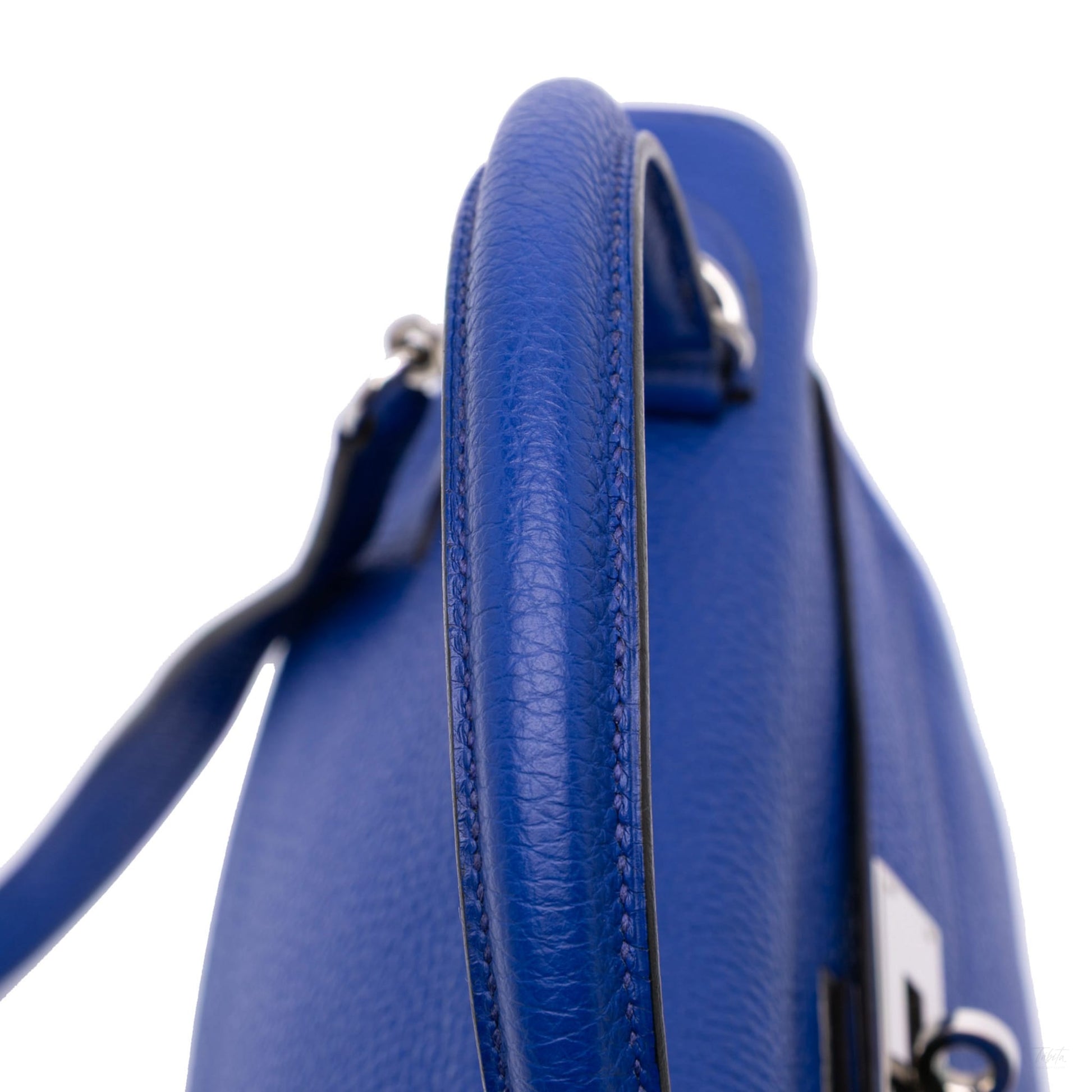 Second hand Hermes Kelly 32 Togo Leather 2 - Ways Top - handle Handbag Blue - Tabita Bags