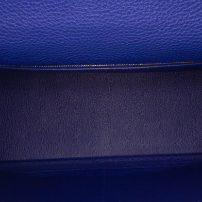 Second hand Hermes Kelly 32 Togo Leather 2 - Ways Top - handle Handbag Blue - Tabita Bags