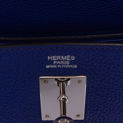 Second hand Hermes Kelly 32 Togo Leather 2 - Ways Top - handle Handbag Blue - Tabita Bags