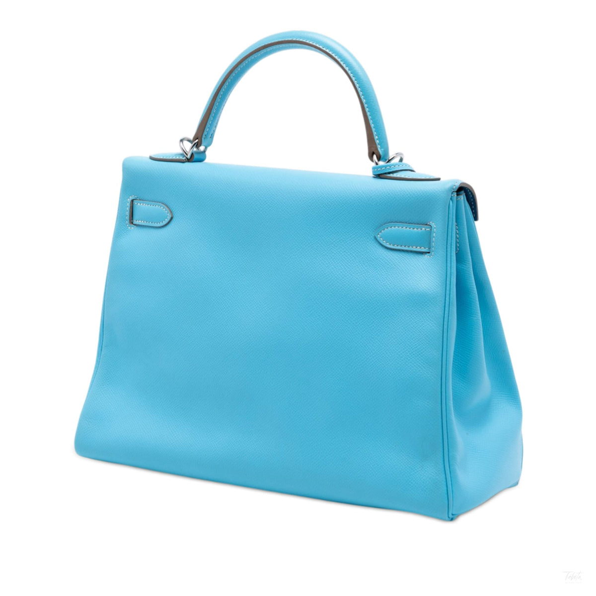 Second hand Hermes Kelly 32 Togo Leather 2 - Ways Top - handle Handbag Blue du Nord - Tabita Bags