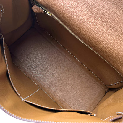 Second hand Hermes Kelly 32 Togo Leather 2 - Ways Top - Handle Handbag Gold - Tabita Bags