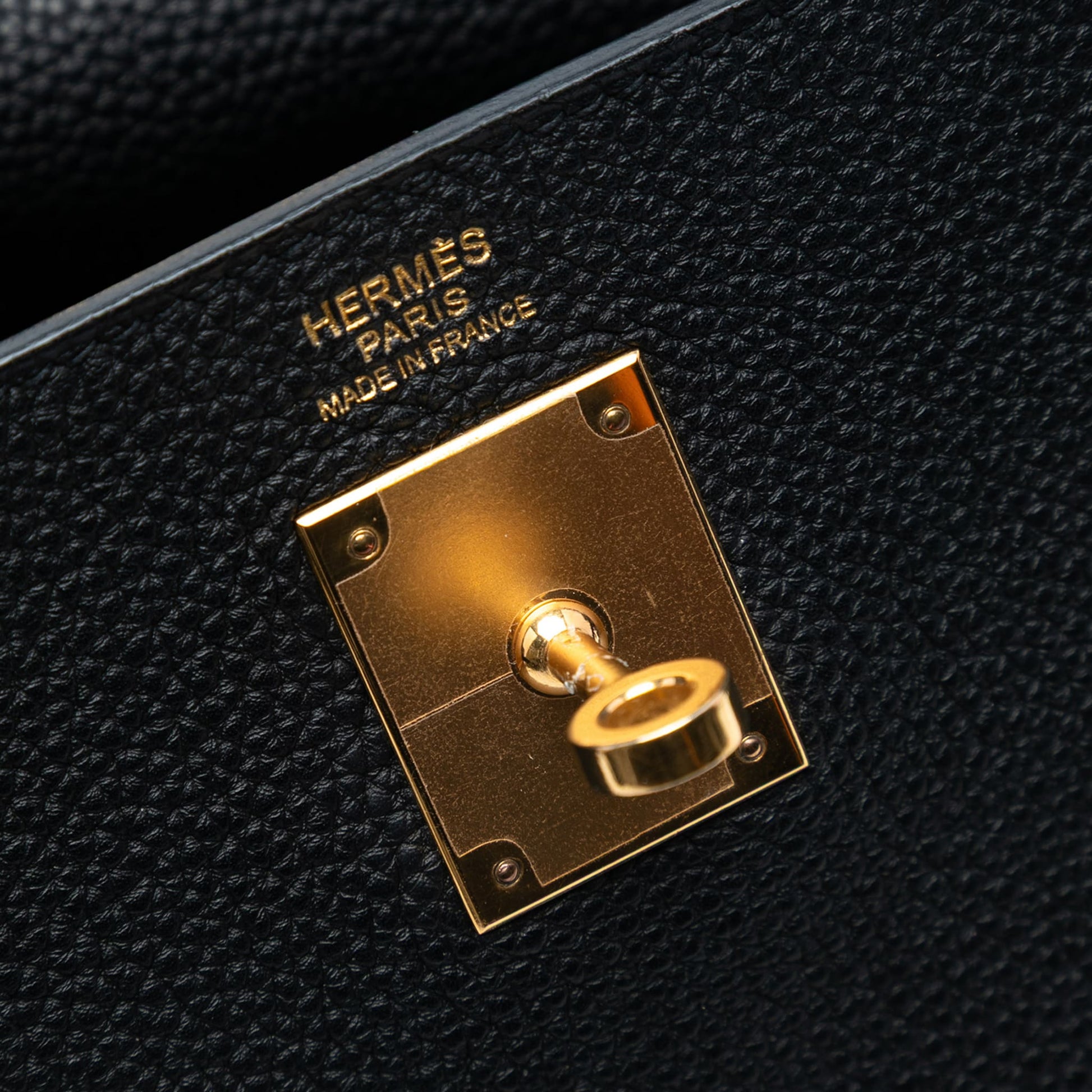 Second hand Hermes Kelly 32 Togo Leather 2 - Ways Top - handle Handbag Noir - Tabita Bags