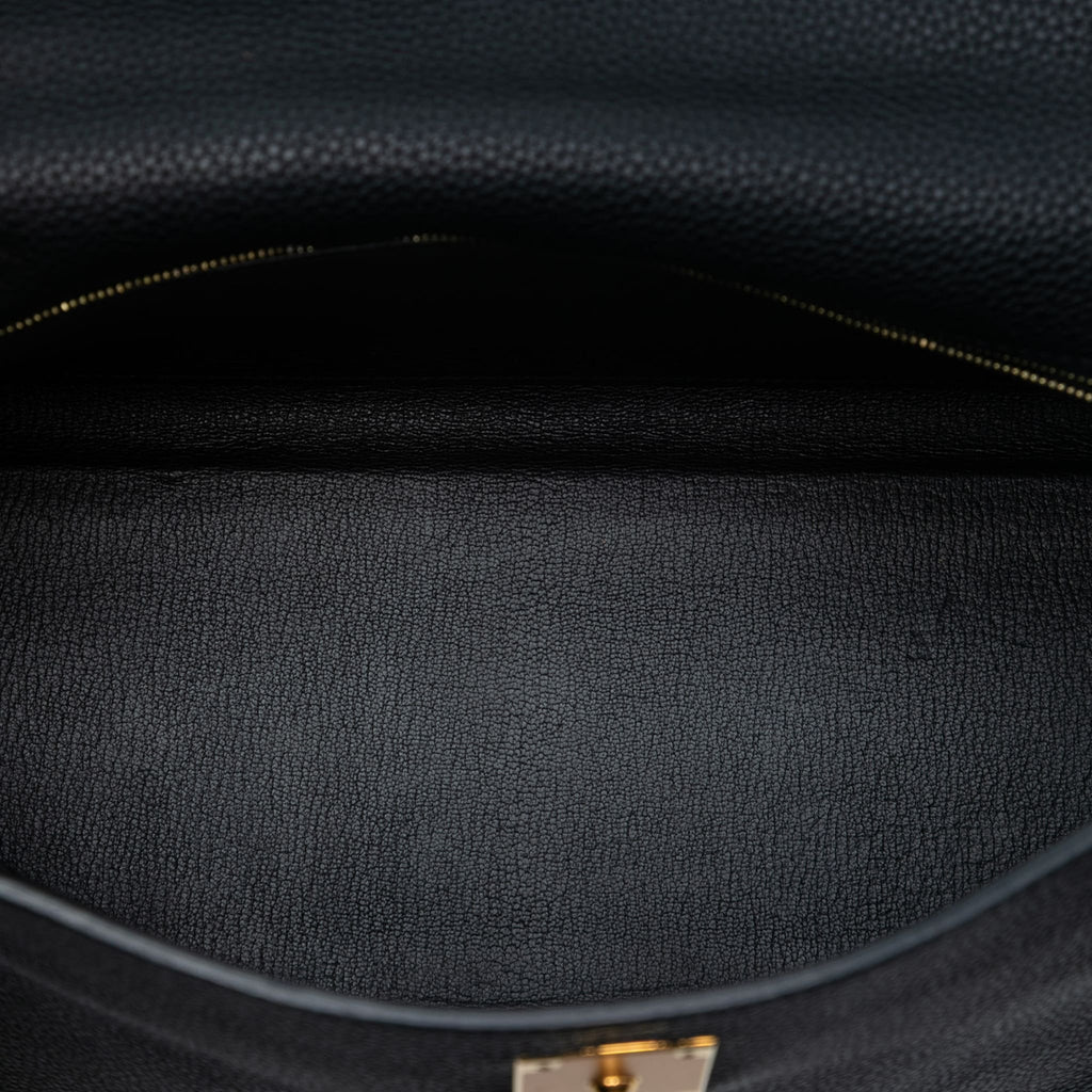 Second hand Hermes Kelly 32 Togo Leather 2 - Ways Top - handle Handbag Noir - Tabita Bags