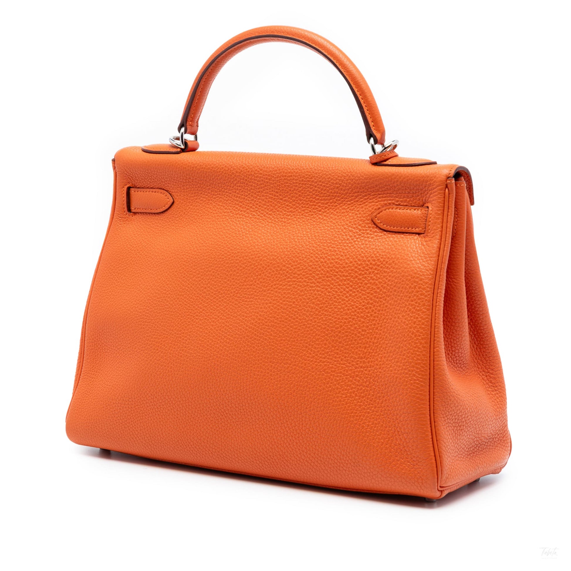 Second hand Hermes Kelly 32 Togo Leather 2 - Ways Top - handle Handbag Orange - Tabita Bags