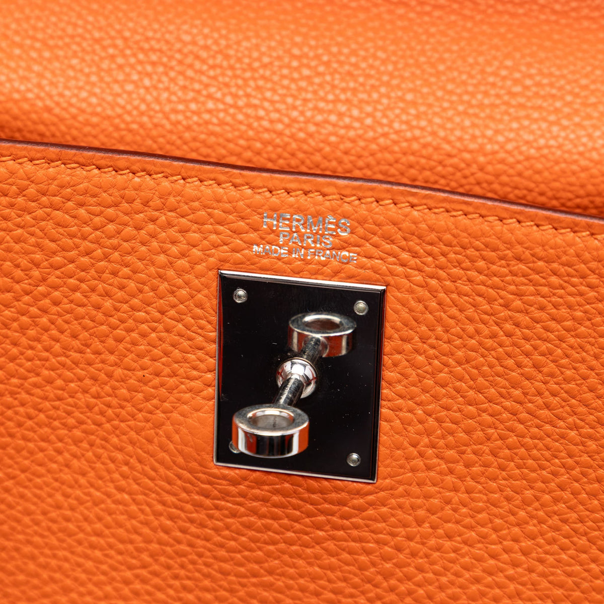 Second hand Hermes Kelly 32 Togo Leather 2 - Ways Top - handle Handbag Orange - Tabita Bags