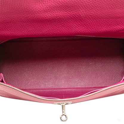 Second hand Hermes Kelly 32 Togo Leather 2 - Ways Top - handle Handbag Rose Pourpre - Tabita Bags