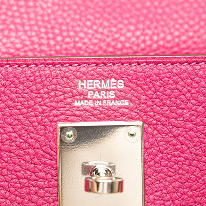 Second hand Hermes Kelly 32 Togo Leather 2 - Ways Top - handle Handbag Rose Pourpre - Tabita Bags
