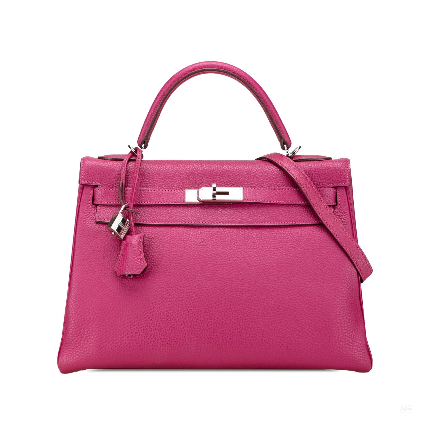 Second hand Hermes Kelly 32 Togo Leather 2 - Ways Top - handle Handbag Rose Pourpre - Tabita Bags