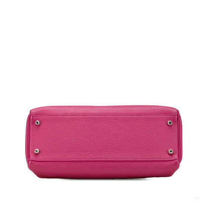 Second hand Hermes Kelly 32 Togo Leather 2 - Ways Top - handle Handbag Rose Pourpre - Tabita Bags