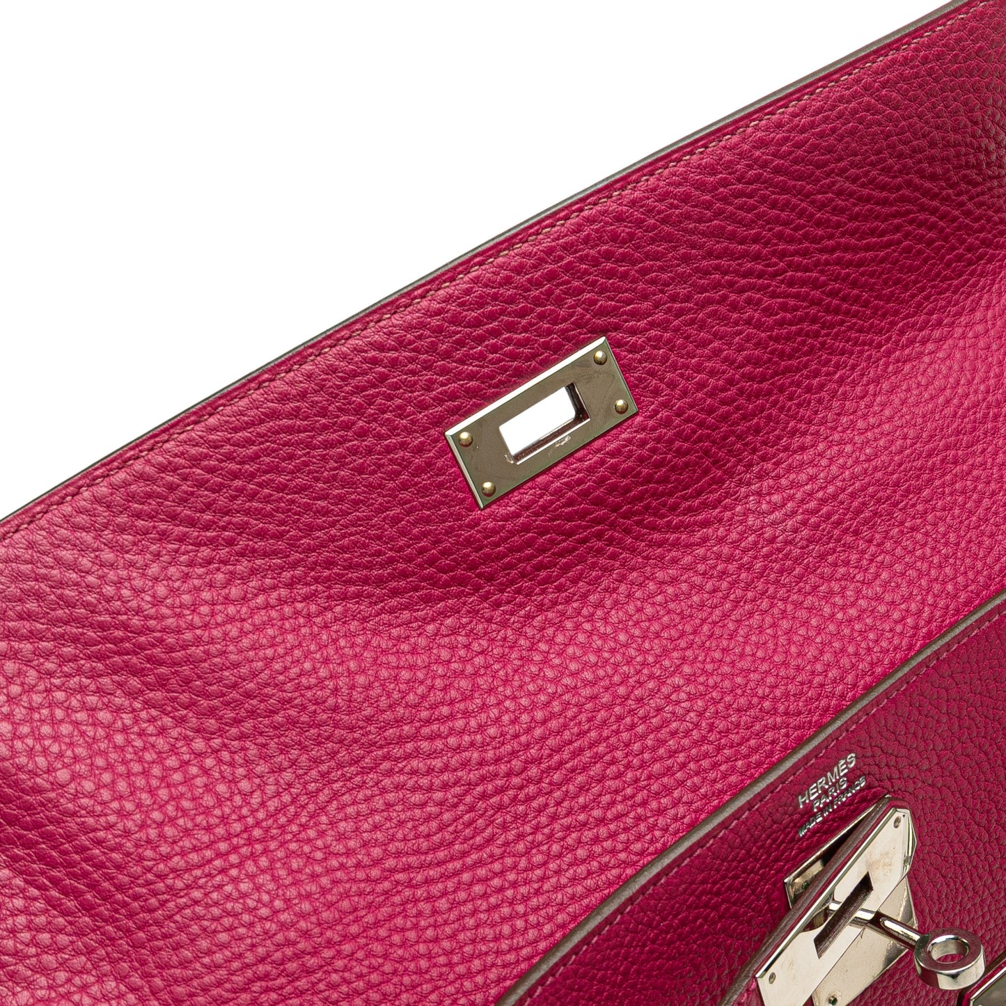Second hand Hermes Kelly 32 Togo Leather 2 - Ways Top - handle Handbag Rose Pourpre - Tabita Bags