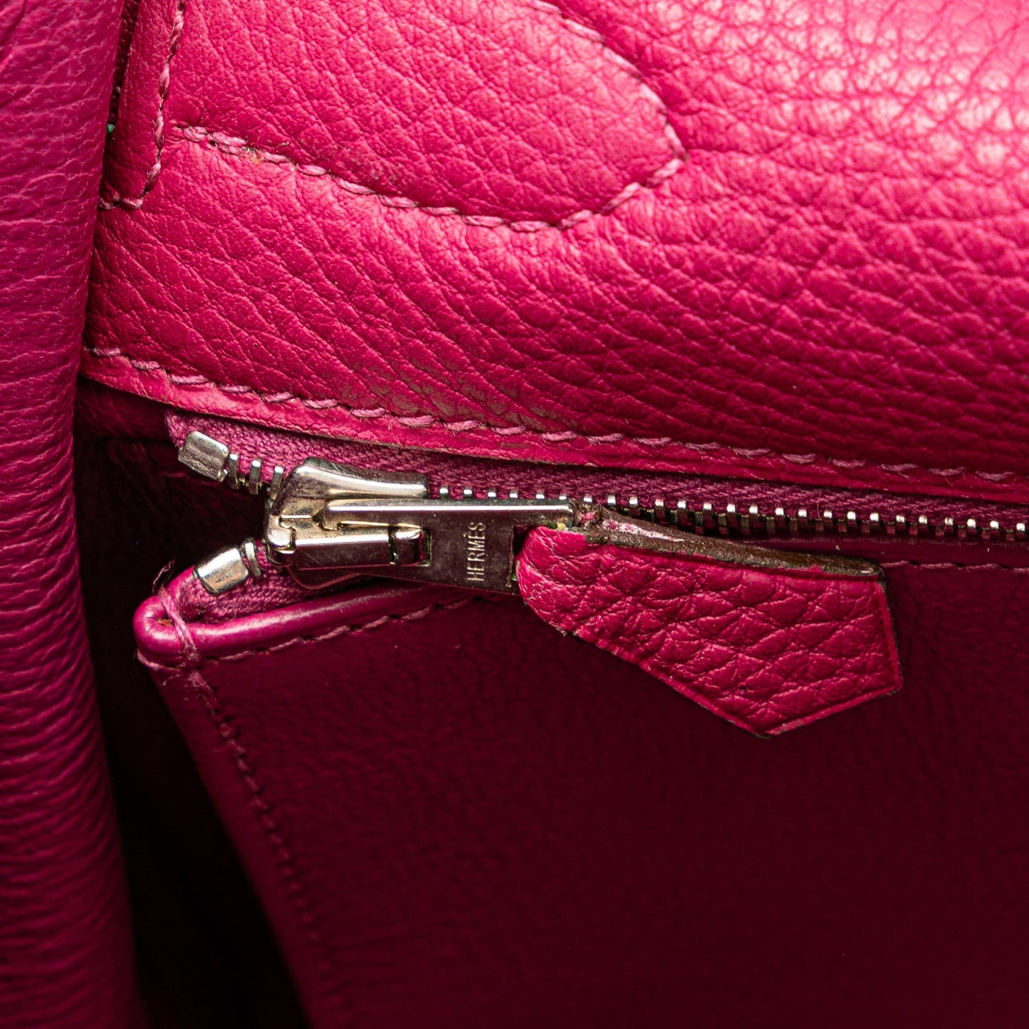 Second hand Hermes Kelly 32 Togo Leather 2 - Ways Top - handle Handbag Rose Pourpre - Tabita Bags