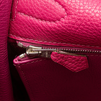 Second hand Hermes Kelly 32 Togo Leather 2 - Ways Top - handle Handbag Rose Pourpre - Tabita Bags
