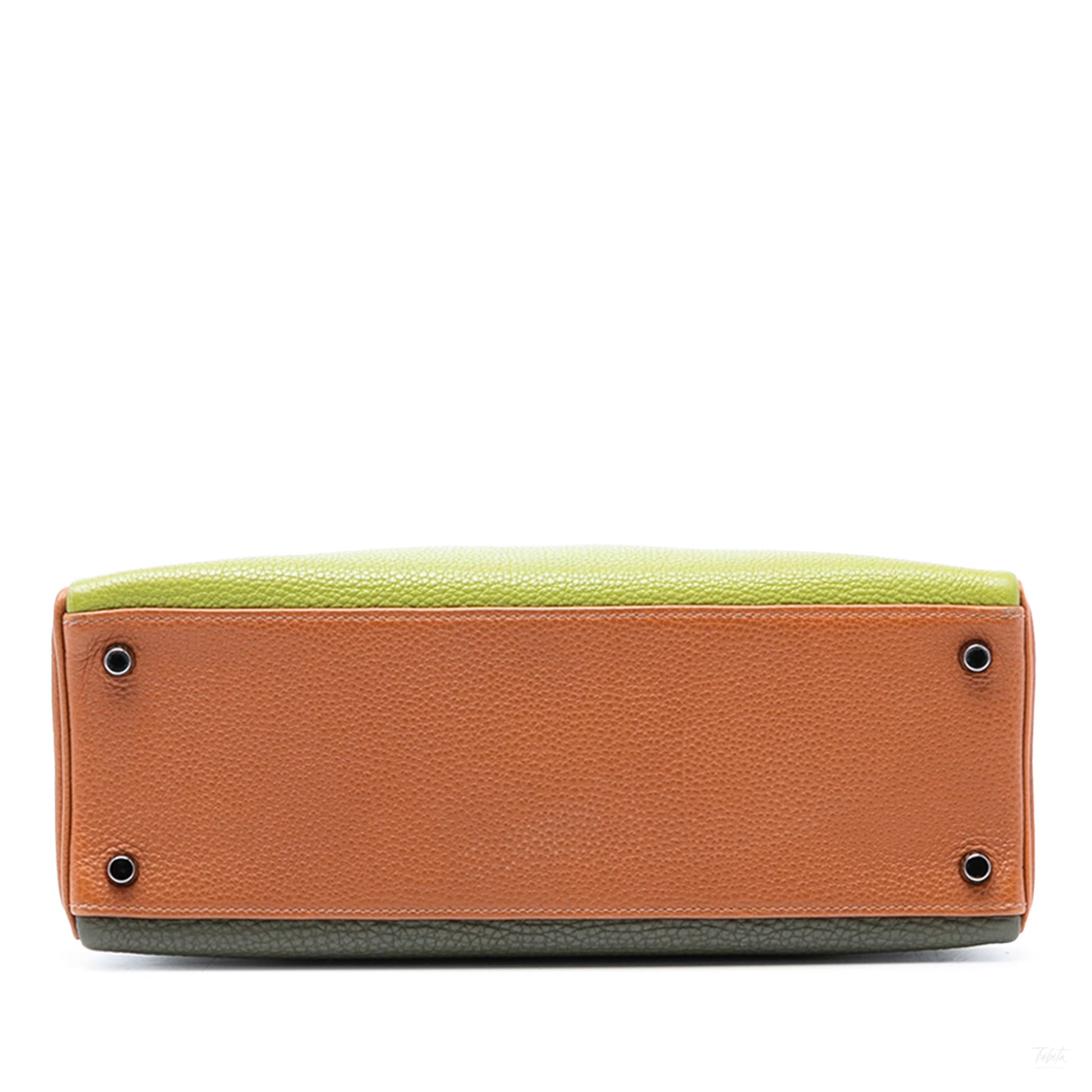 Second hand Hermes Kelly 32 Togo Leather 2 - Ways Top - Handle Handbag Tricolor - Tabita Bags