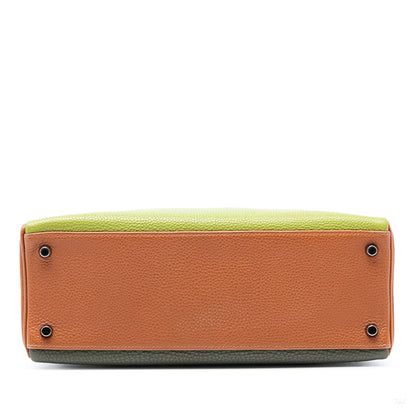 Second hand Hermes Kelly 32 Togo Leather 2 - Ways Top - Handle Handbag Tricolor - Tabita Bags