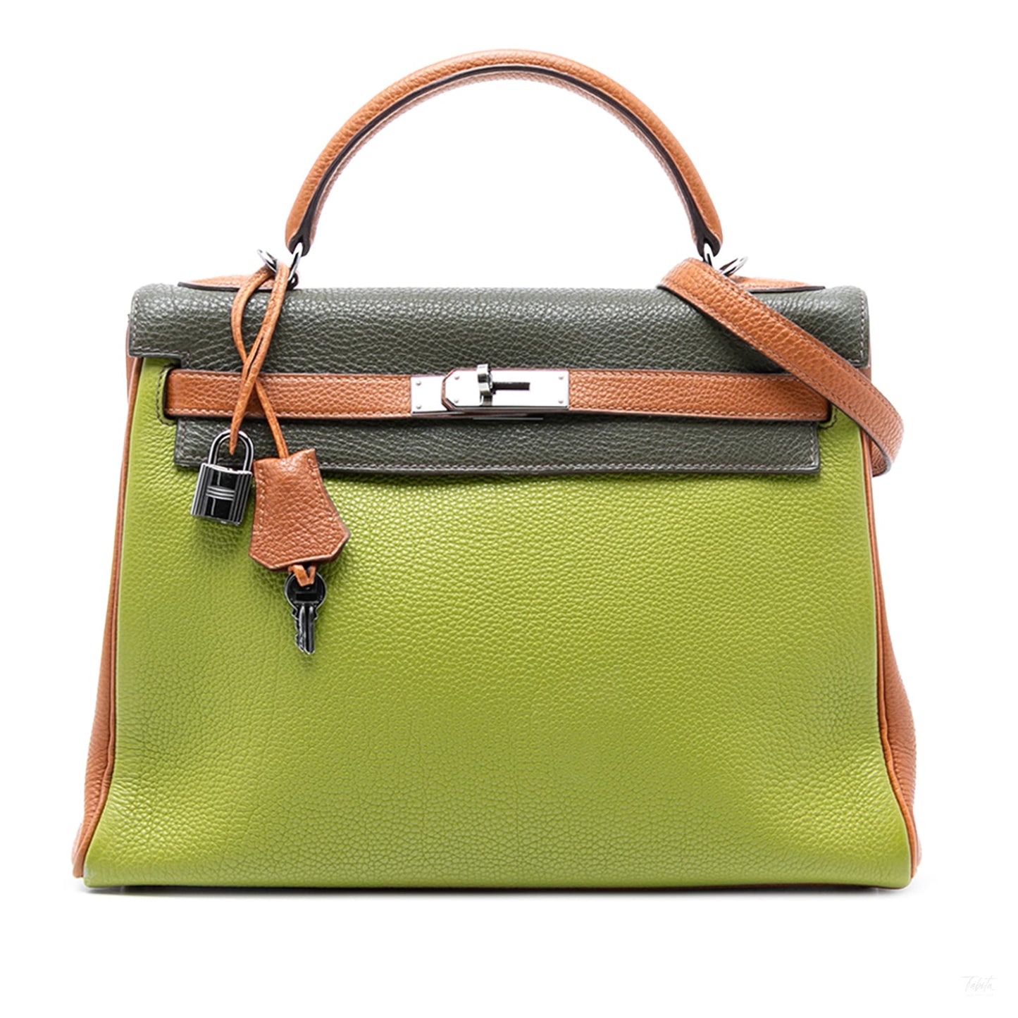 Second hand Hermes Kelly 32 Togo Leather 2 - Ways Top - Handle Handbag Tricolor - Tabita Bags