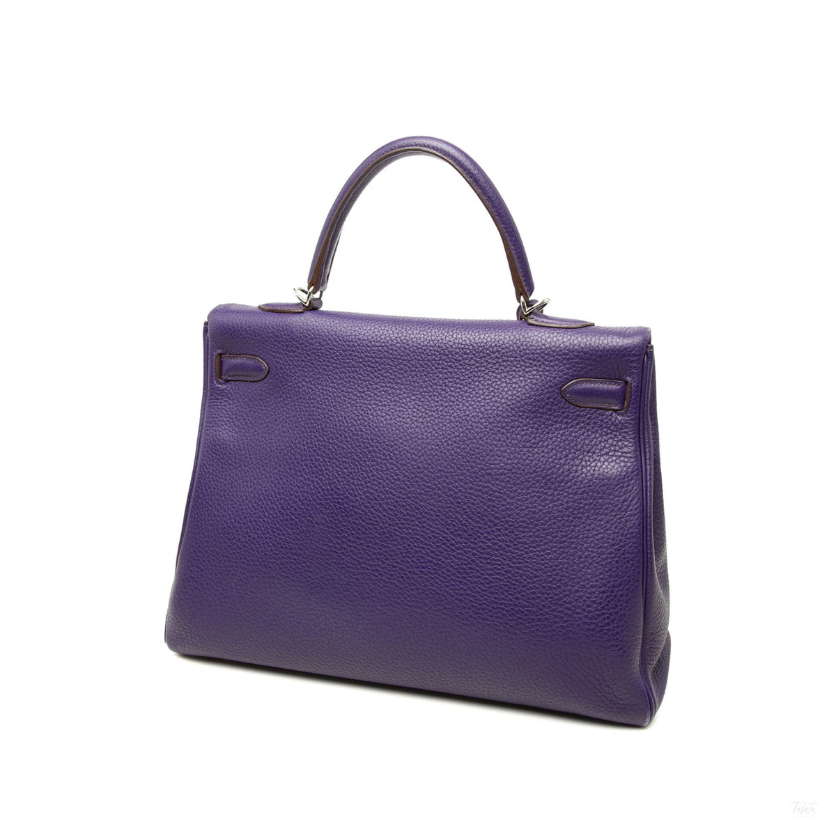 Second hand Hermes Kelly 35 Clemence Leather Top-handle Handbag Purple - Tabita Bags