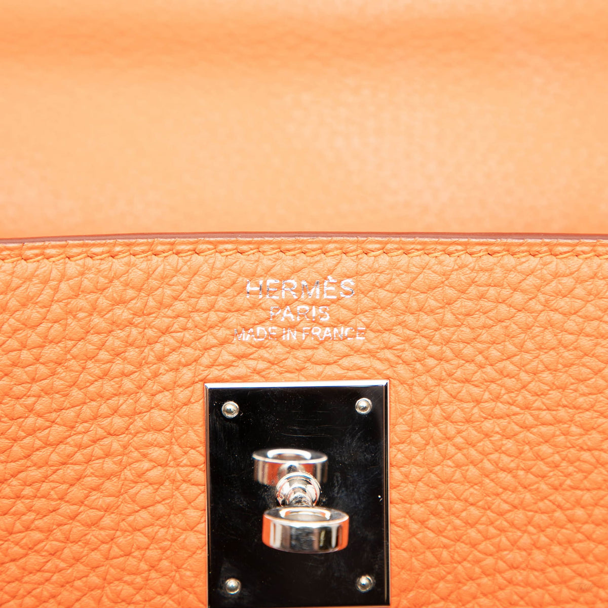 Second hand Hermes Kelly 35 Togo Leather Top - handle Handbag Orange - Tabita Bags