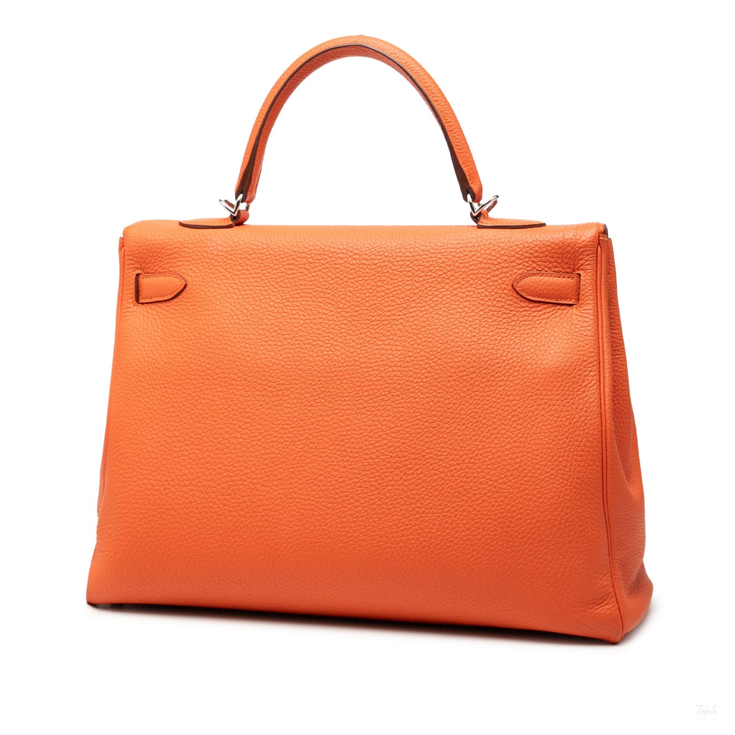 Second hand Hermes Kelly 35 Togo Leather Top - handle Handbag Orange - Tabita Bags